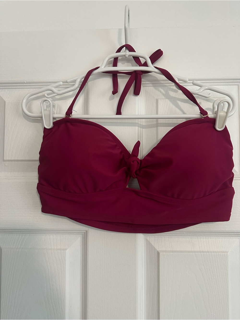 Shade & Shore Burgundy Halter Knot Bikini Top